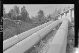 [Detalle de las tres tuberías de acero construidas por CAP : 3,60 m. de diámetro y 80 m. de longitud]