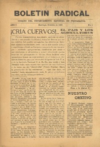 Boletín radical órgano del Departamento Nacional de Propaganda.