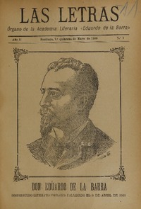 Las Letras órgano de la Academia Literaria Eduardo de la Barra.