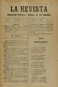 La Revista : publicación literaria, semanal de los domingos