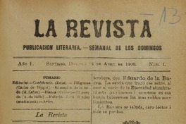 La Revista : publicación literaria, semanal de los domingos