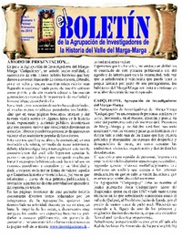 El Boletín de la Agrupación de Investigadores de la Historia del Valle del Marga-Marga.
