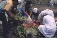 Curanto, fiesta costumbrista en Caulín, enero 2000.