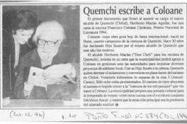 Quemchi escribe a Coloane.