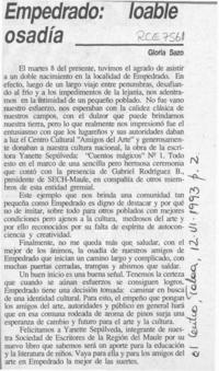 Empedrado, loable osadía.