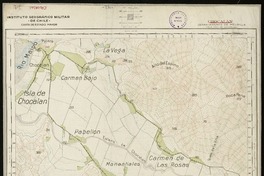 Chocalan Departamento de Melipilla [material cartográfico] : Instituto Geográfico Militar de Chile. Carta de Estado Mayor.