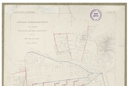 Alcantarillado de Santiago proyecto Batignolles-Fould solución B : disposición de los colectores y de la red de lavado.