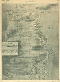 Plano d una parte d la ysla grande d Chiloé para manifestar el camino nuevo, y su atajo, o desecho, por el que se hace el mas corto viage que presenta la desegualdad del terreno intermedio entre este Puerto de Sn. Carlos, y Santiago de Castro Capital de la Provincia.