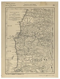 Mapa de una parte de Chile que comprehende el terreno donde pasaron los famosos hechos entre españoles y araucanos compuesto por el mapa manuscrito de Poncho Chileno
