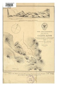 Caleta Rayo Chile : Canales de Patagonia : Isla Hanover [material cartográfico] : Levantado por el Comandante D. Carlo de Amezaga i Oficiales de la Corbeta italiana "Caracciolo".