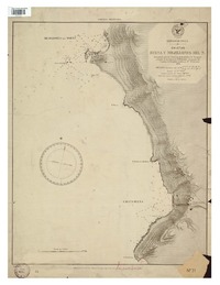 Caletas Buena y Mejillones del N. costas de Chile [material cartográfico] : levantado por la Comisión Hidrográfica de Tarapacá a bordo de la cañonera "Pilcomayo" al mando del Capitán Dn. M. Señoret.