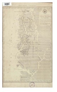 Canal Fallos i sus adyacentes Canales de Patagonia [material cartográfico] : plano preliminar levantado sobre la marcha del buque por la Comisión Esploradora del Canal Fallos, a bordo del Vapor Toro, bajo la dirección del Cap. de Fragata Don Ramón Serrano M.