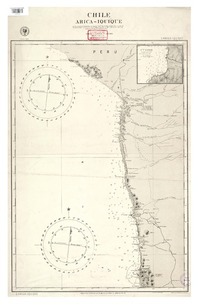 Chile Arica-Iquique [material cartográfico] : por las Comisiones Hidrográficas del "Aguila" Comte. Cap. de Frag. Sr. Héctor Díaz ... [et al.] ; grabado por H. Sullivan y E. Rouse.