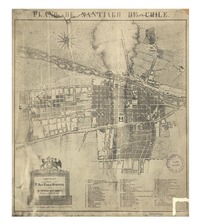 Plano de Santiago de Chile dedicado a D. José Tomás Urmeneta [material cartográfico] : por D. Esteban Castagnola.