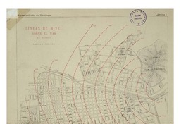 Alcantarillado de Santiago líneas de nivel sobre el mar en metros.