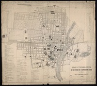 Plano topográfico de la ciudad de Santiago de Chile