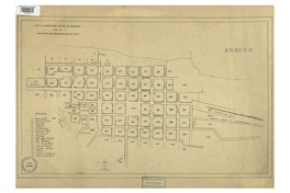 Arauco con la numeración oficial de manzanas de la Asociación de Aseguradores de Chile. [material cartográfico] :