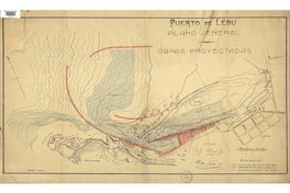 Puerto de Lébu plano jeneral : obras proyectadas. [material cartográfico] :