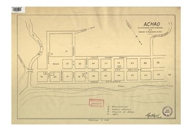 Achao con la numeración oficial de manzanas [material cartográfico] : de la Asociación de Aseguradores de Chile
