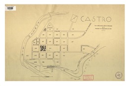 Castro con la numeración oficial de manzanas [material cartográfico] : de la Asociación de Aseguradores de Chile