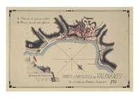 Puerto y fortaleza de Valparaíso de la obra de Amadeo Frezier.