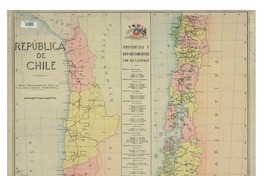 República de Chile mapa esquemático con la última división territorial