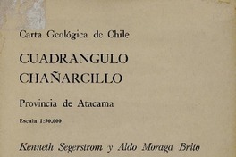 Cuadrángulo Chañarcillo Provincia de Atacama