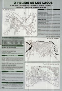 X Región de Los Lagos planos de la ciudades de Puerto Montt, Osorno y Valdivia y datos de interés general.
