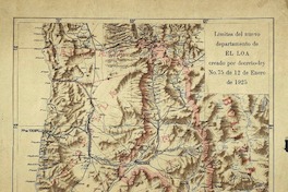 Límites del nuevo departamento de El Loa creado por decreto-ley No. 75 de 12 de Enero de 1925.