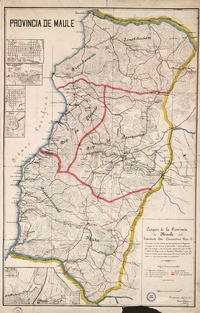 Provincia de Maule croquis de la provincia de Maule del Intendente Don Bernardino Toro C.