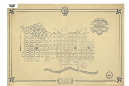 Plano de la ciudad de Cauquenes con la numeración oficial de las manazanas [material cartográfico] : de la Asociación Chilena de Aseguradores Contra Incendio.