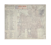 Plano de Santiago especialmente confeccionado para el Bteedeker de la República de Chile.
