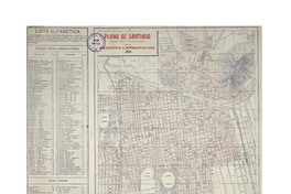 Plano de Santiago especialmente confeccionado para el Bteedeker de la República de Chile.