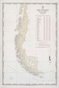 Líneas de base rectas entre los paralelos 41ø S. y 56ø S  [material cartográfico] por el Instituto Hidrográfico de la Armada de Chile.