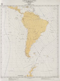 Valores de variación magnética y cambio anual, época 1995.0