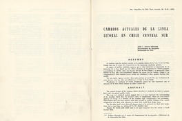 Cambios actuales de la línea litoral en Chile central sur