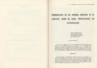 Modernizacion de los sistemas agrícolas en el ambiente árido de Chile proposiciones de investigación