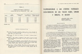 Vulnerabilidad a los eventos naturales catastróficos de los valles Elqui, Limarí y Choapa, IV Región