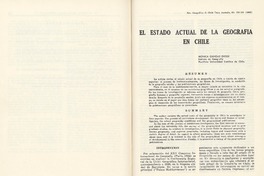 El estado actual de la geografía en Chile