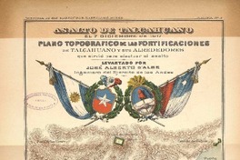Plano topográfico de las fortificaciones de Talcahuano y sus alrededores que sirvió para efectuar el asalto [material cartográfico] : levantado por José Alberto D'Albe injeniero del Ejército de los Andes.