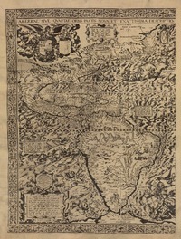 Americae sive qvartae orbis partis nova et exactissima descriptio  [material cartográfico] avtore Diego Gvtiero Philippi Regis Hisp. etc. Cosmographo ; Hiero. Cock excvde 1562 ; Hieronymus Cock excude cum gratia et priuilegio 1562.