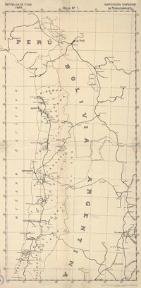 Red ferroviaria  [material cartográfico] República de Chile, Inspección Superior de Ferrocarriles.