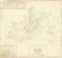 Plano-pre-catastral, pertenencias mineras de la provincia de Santiago entre los paralelos 32°45' y 34°15'  [material cartográfico] Ministerio de Mineria, Servicio de Minas del Estado, Departamento de Propiedad Minera.