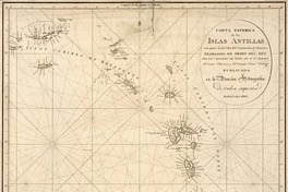 Carta esférica de las Islas Antillas con parte de la Costa del Continente de América [material cartográfico]: trabajada de orden del Rey por los Capitanes de navío de su Rl. Armada Dn. Cosme Churruca y Dn. Joaquín Franco Fidalgo.