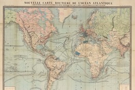 Nouvelle carte routiere de l' Ocean Atlantique a l'usage des voyageurs et des maisons qui font le commerce avec l'Amerique, comprenant les diverses lignes de paquebots a vapeur, et les chemins de fer de l'Europe et des Etats-Unis [material cartográfico] : dressée par V. Clérot, geographe ; gravé par F. Delamare.