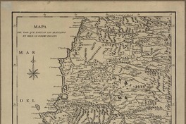 Mapa del país en el que habitan los Araucanos en Chile  [material cartográfico] de Poncho Chileno.