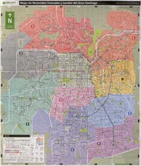 Transantiago informa Mapa de recorridos troncales y locales del gran Santiago [material cartográfico] :