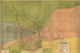 Santiago y sus alrededores plano para el servicio de los Carabineros de Chile de la Provincia de Santiago [material cartográfico] : José Peña.