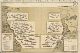 "Abril de 1912" - Gráfico de lo que serán dentro de 3 años, en el Mar del Norte, las flotas Alemana i Británica  [material cartográfico]