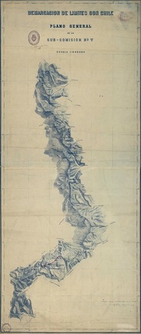 Demarcacion de límites con Chile plano general de la Sub-Comisión [Argentina] no. V. [material cartográfico] :